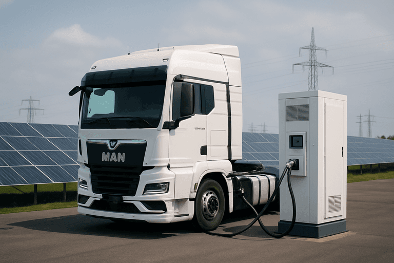 Élő demo: V2G töltés 40 tonnás elektromos kamionnál